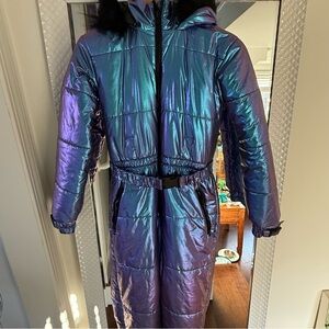 Iridescent Small Adult Puffer Rave Snow Suit